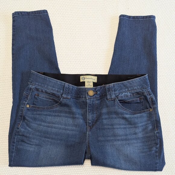 Democracy Women's "Ab" Solution Med Dark Wash Tapered Jeans. Size 16W - Picture 1 of 5